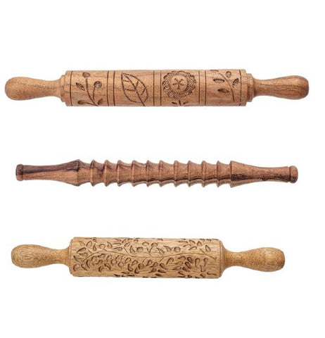 Hand-Carved Wood Rolling Pins