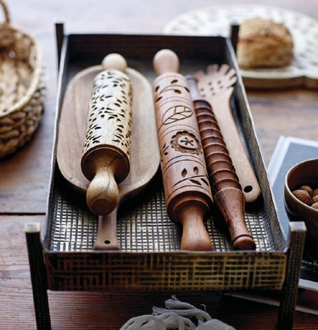 Hand-Carved Wood Rolling Pins