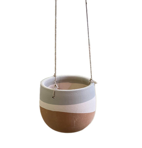 Hanging Clay Pots  "Color-Dipped"