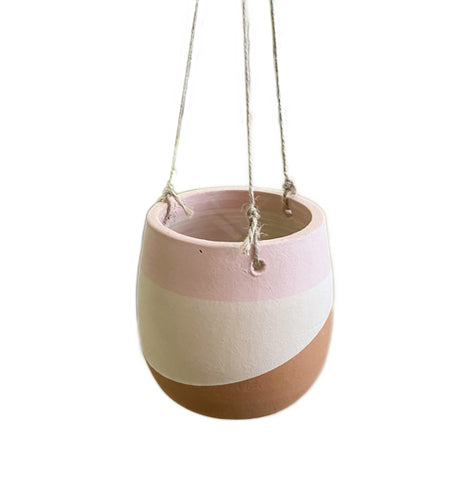 Hanging Clay Pots  "Color-Dipped"
