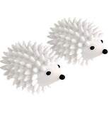 Two white hedgehog-shaped dryer balls are shown.