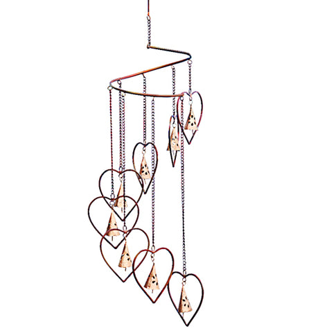 Spiral Marble "Hearts and Bells" is a hanging ornament and made of steel.