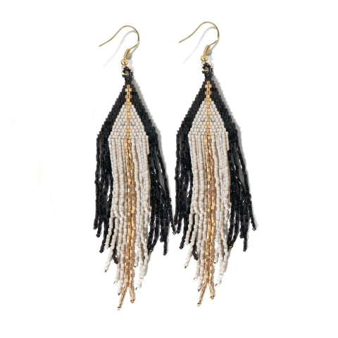 Black, Ivory & Gold Luxe Earrings