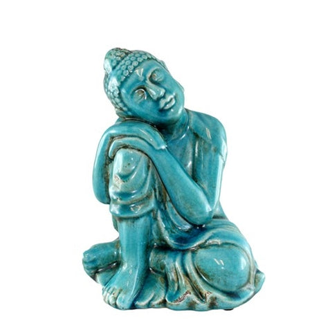 Blue Ceramic Resting Buddha