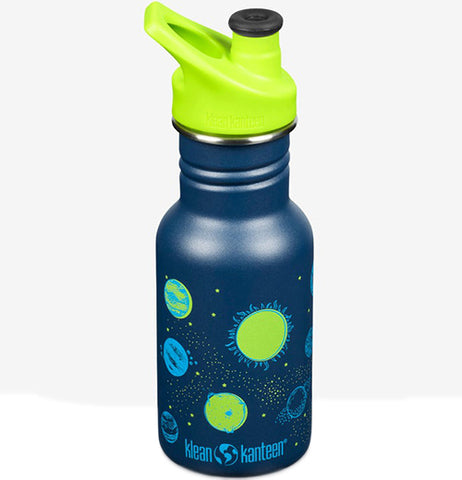 Klean Kanteen Water Bottle, Kid Classic, Sport Cap, 12 Ounce Hawaiian Ocean