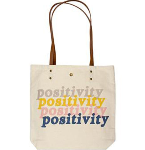 Positivity Cotton Canvas Book Bag