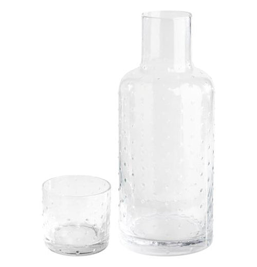 Mercer Hobnail Clear Bedside Carafe With Glass
