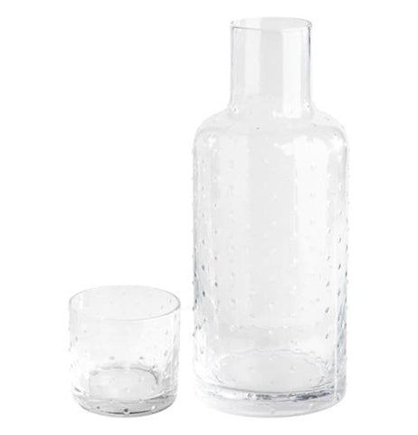 Mercer Hobnail Clear Decanter With Glass