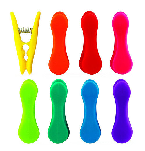 These bag clips come in a variety of colors. There&