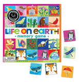 The "Life on Earth" Memory Game has five pieces of the 24 pairs to match on the memory board.