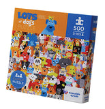 "Lots of Dogs" 500 piece boxed puzzle with orange and blue cover with dog design.