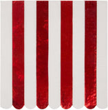 Shiny Red Stripe Large Paper Napkins