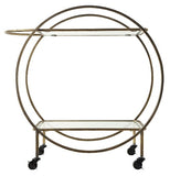 Metal and Gold Finish 2 Tier Bar Cart