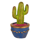 Mini cacti with a blue pot.