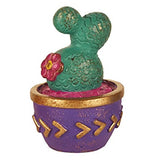 Mini cacti with a purple pot.