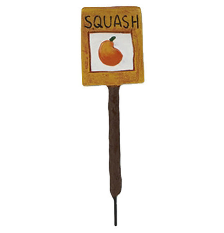 Miniture vegtable garden marker for squash. 