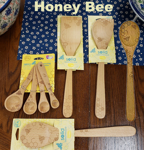 All of the Solid Beechwood "Honey Bee" utensils are packaged in stores.