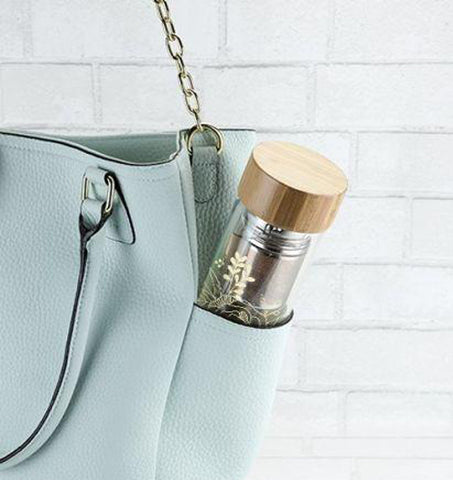 Mug, Travel Infuser, Glass "Bouquet"