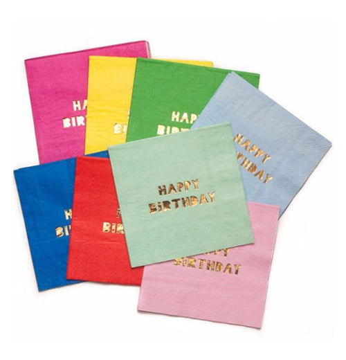 Napkins, Small Paper (Set of 8) "Happy Birthday"