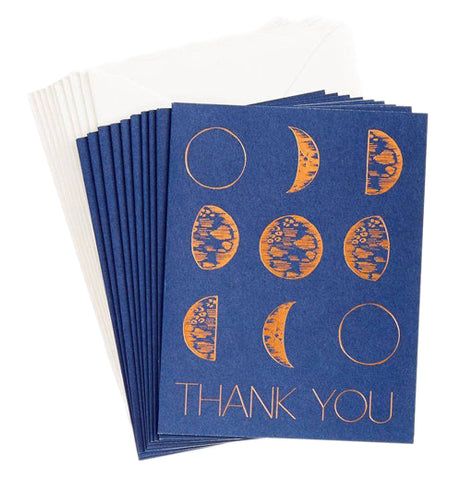 Thank You Moon Foil Note Cards