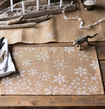 "Snowflake" Burlap Place Mats (Set of 4)