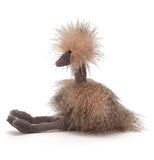 The ostrich is shown from the side