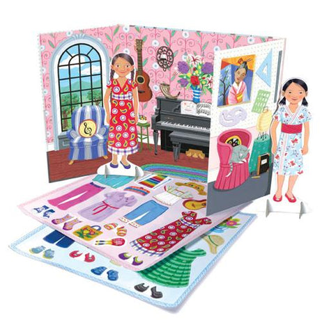 "Musician and Artist" Thoughtful Girl Paper Doll Set
