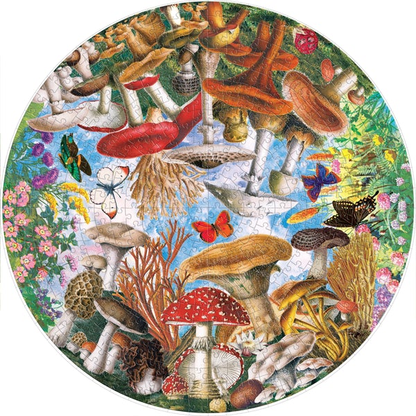 "Mushrooms and Butterflies" Puzzle, Round (500 Piece)