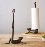 Paper Towel Holder, Cast Iron Frog