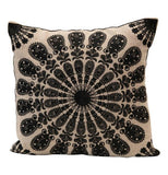 Pillow, 18" Square Cotton With Embroidery "Black"
