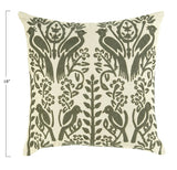 Pillow, 18" Square Cotton With Embroidery "Charcoal"