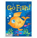 The Front of The Packaging shows a gold fish under the water with the words "Go Fish!."