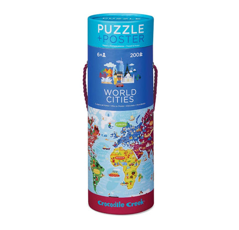 "World Cities" Puzzle and Poster 200 Piece