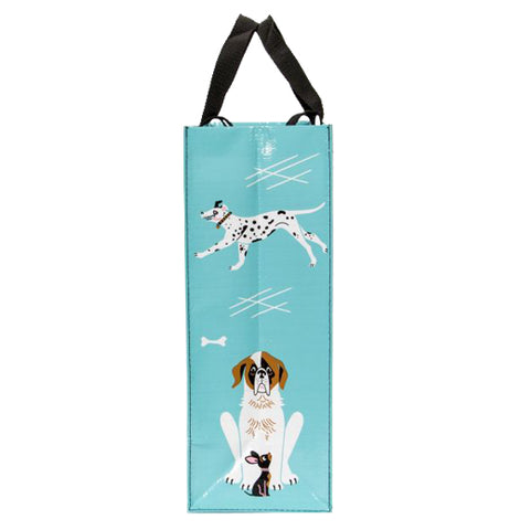 The "People to Meet: Dogs" Shopper Tote Bag has three dogs on the side of the bag. 