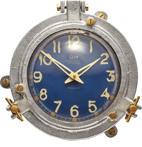Quartermaster Wall Clock, Blue