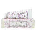 Hand creme is in a pink flowered container with a white lid and package matches.