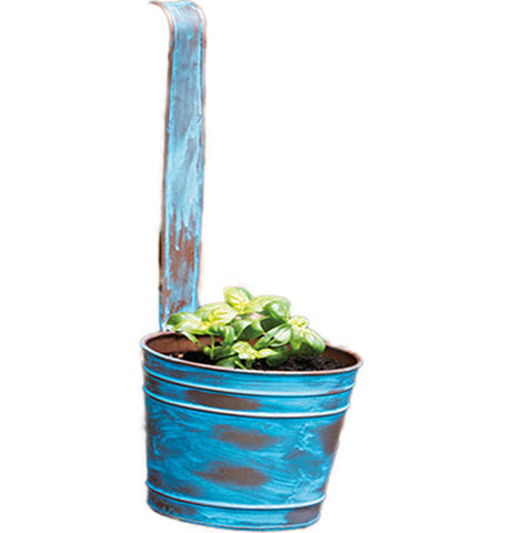 Antique Blue Rail Planter