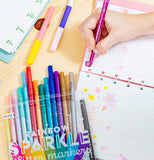 Rainbow Sparkle Glitter Markers Set of 15