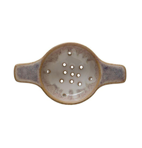 Stoneware Tea Strainer w/ Reactive Glaze