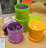 The Snack Stacks in purple, lime green, and orange, can fill in other than snacks. 