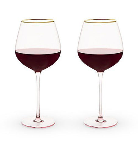 "Rose Crystal" Red Wine Glasses (Set of 2)