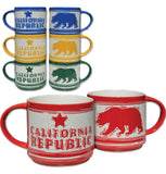 Etched Red California Republic Bear Mug