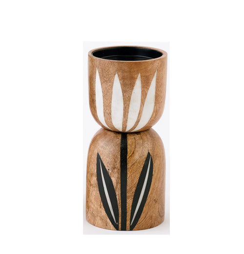 Wood Pillar Candle Holder