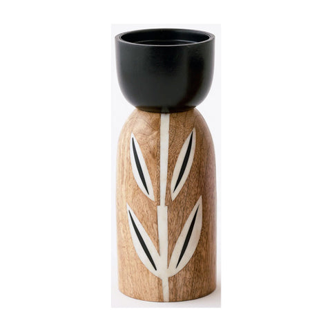 Wood Pillar Candle Holder