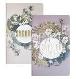The Notebook is stacked on top of white notebook with the message "So Good" printed in Gold. 