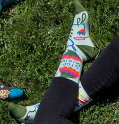 Women's Crew Socks, "Stop Talking"