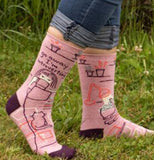 Women's Crew Socks, "Go Away I'm Introverting"