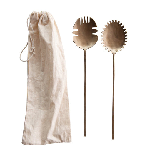 Salad Servers "Hand Forged Metal"