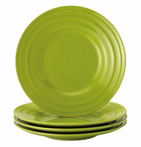 Set of 4  green salad plates.