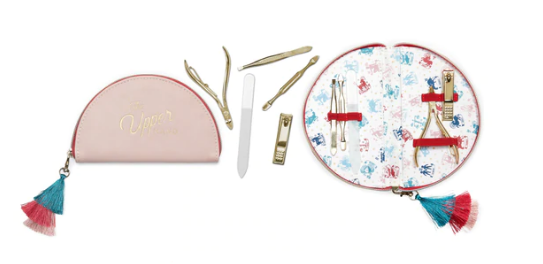 Dusty Pink Vegan Leather Manicure Kit, &